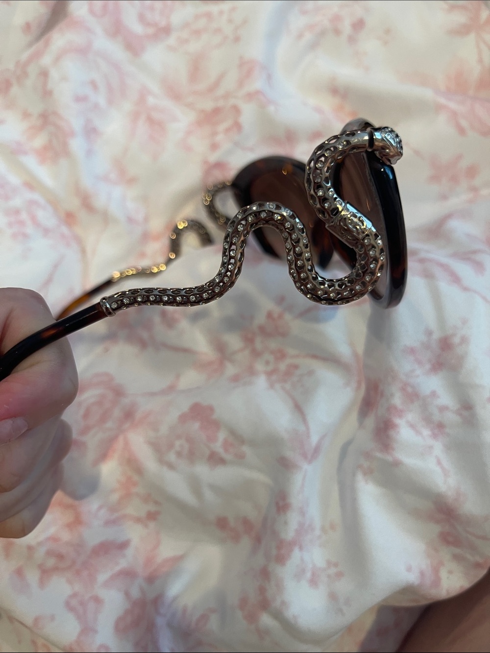 Vintage Roberto Cavalli Brown Tortoise Sunglasses with Gold Snakes Menkab - Picture 12 of 13